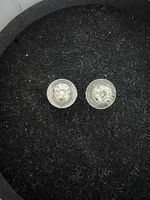 Swarovski Ohrstecker mit Kristall, rund, gestempelt