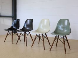 Eames Fibergla Stühle von Hermann Miller im Set