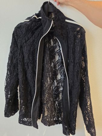 Marc Cain Damen Jacke aus Spitze schwarz Grösse N6 