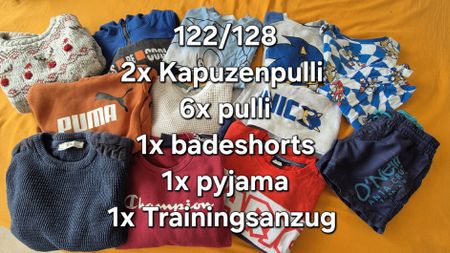 Kleiderpaket Junge Grösse 122/128  pullover pyjama 