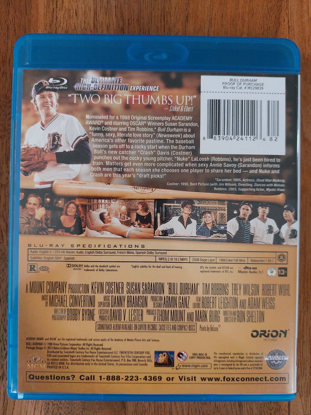 Tutti i DVDs: Blu Ray - Bull Durham mit Kevin Costner (1998) / US-Code A – Usato da Rheinfelden venduto da FilmAuktion 1