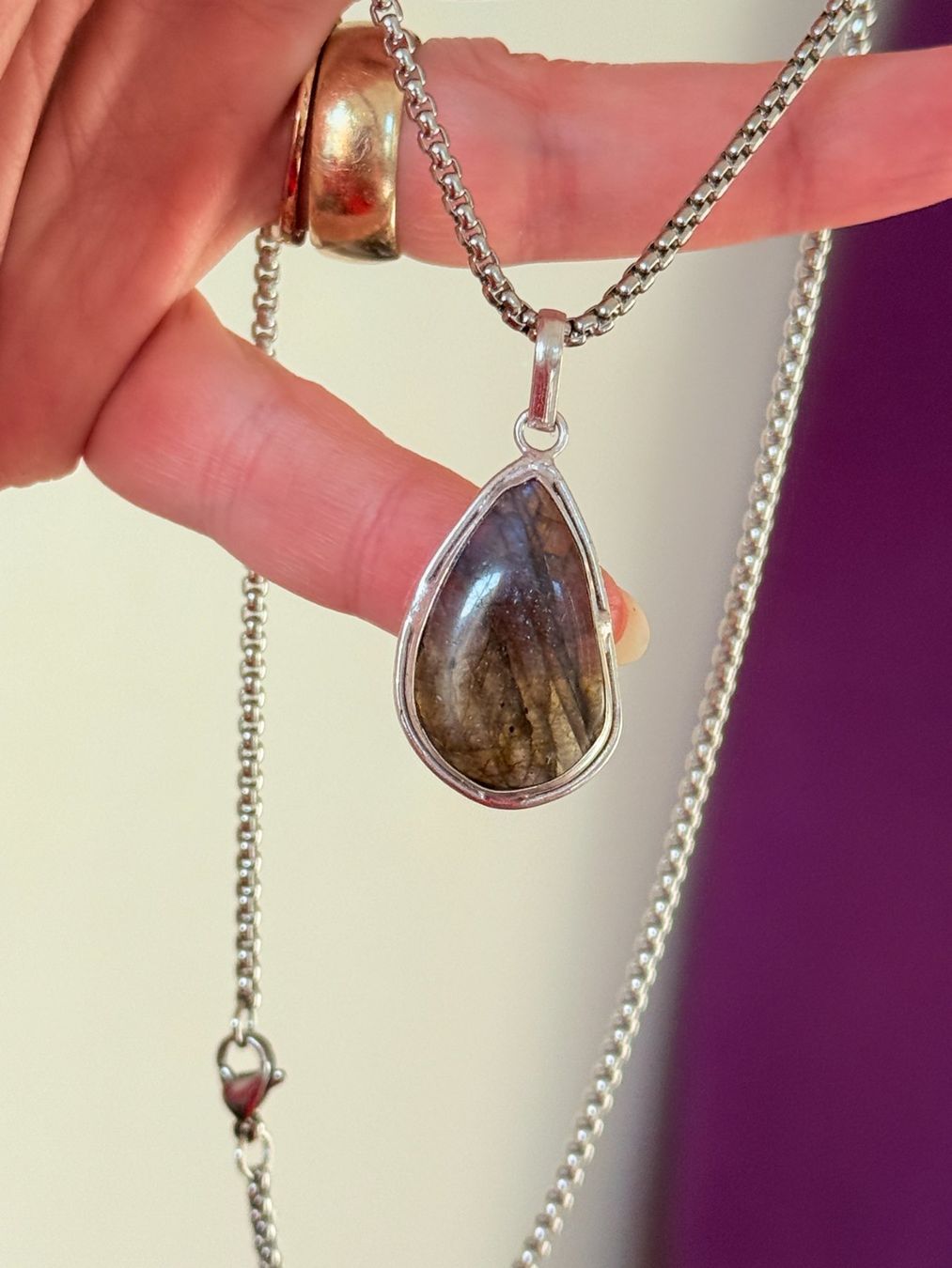 Catenine: Collier élégant avec Labradorite véritable, neuf! – Nuovo e nell'imballaggio originale da Genève venduto da AGBERG 7