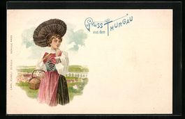 Litho Thurgau, Schweizerin in Tracht