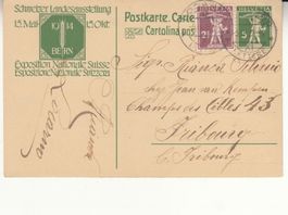 SGK PK 058 Landi 1914 mit Zusatzfrankatur