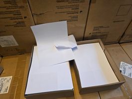 Posten Blanko A4 Blätter mit Abziehetikett 14,5x9,5cm ab 1.-
