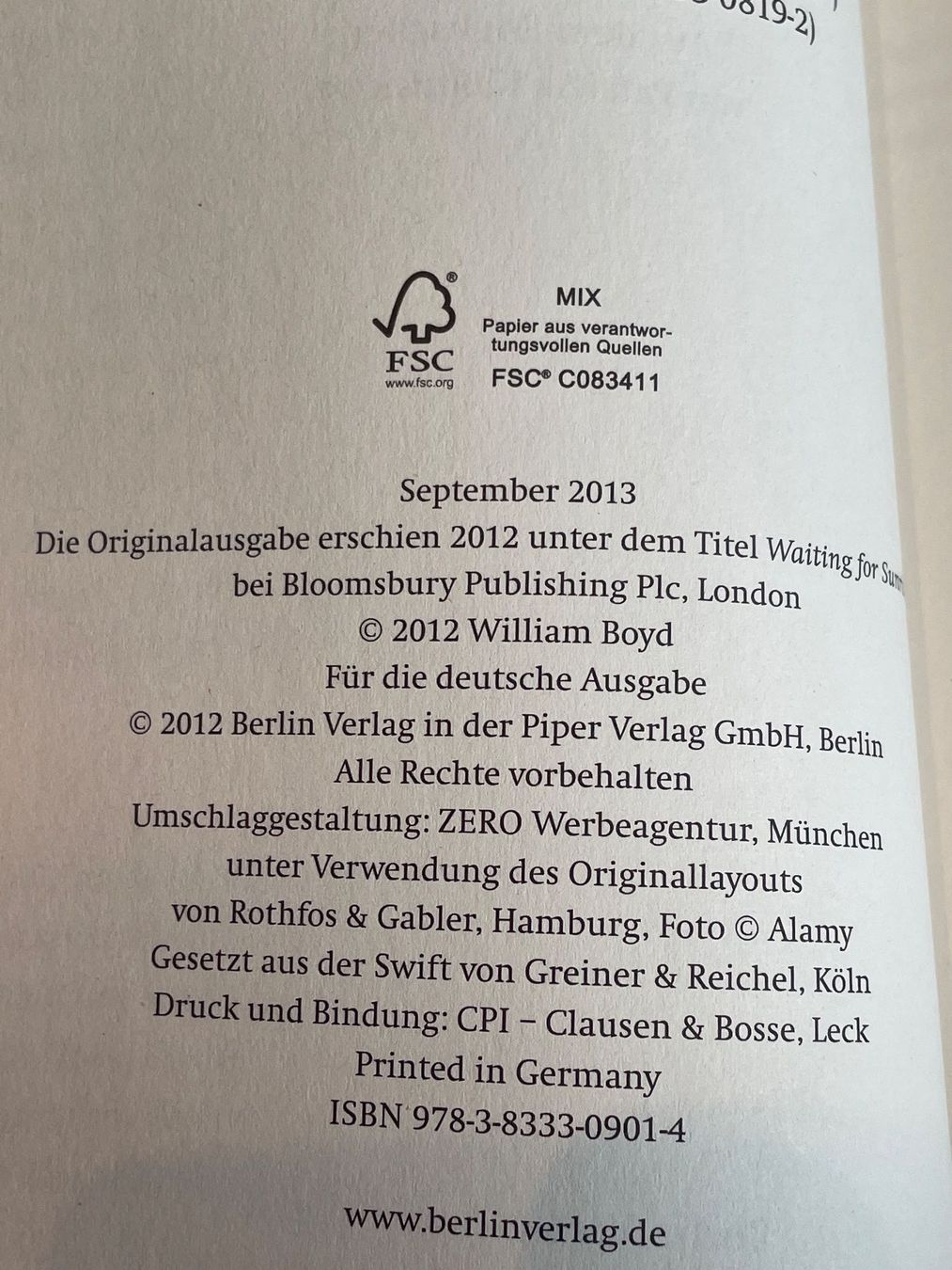 Libri: WILLIAM BOYD - Eine Grosse Zeit (2013) – Usato da Frasnacht venduto da GracyStore 2