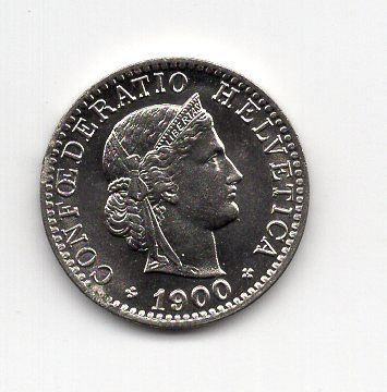 Tutti le monete: (2225) 20 Rappen 1900, Super, stgl – Usato da Rüthi (Rheintal) venduto da erdnuessli1 1