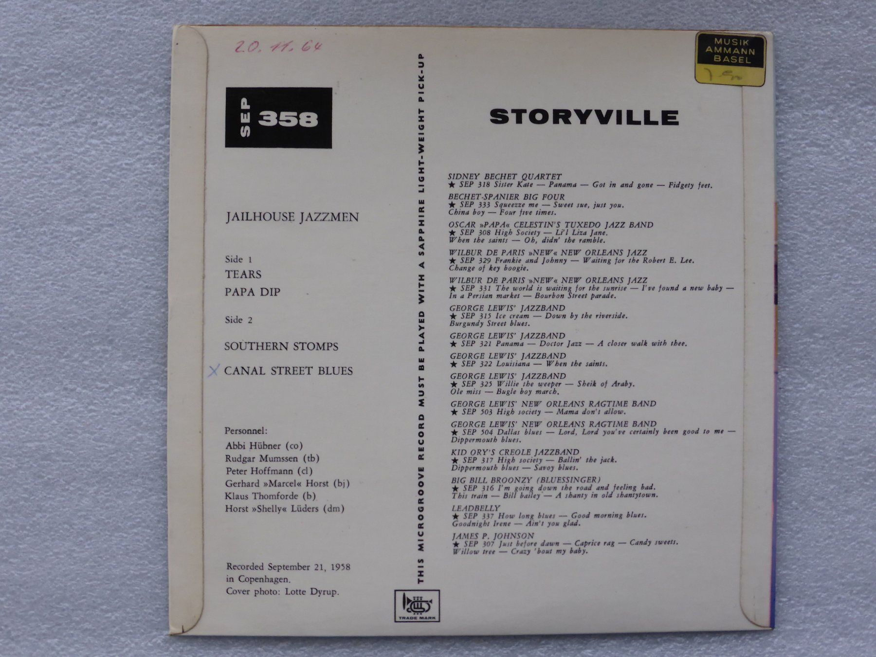 Dischi in vinile: Vinyl Single   EP  JAILHOUSE JAZZMEN – Usato da Küssnacht am Rigi venduto da Mondkinder 3