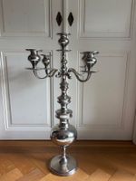 Grosser 5-armiger Kerzenständer silberfarben Metall
