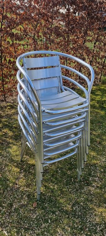 Sechs Gartenstühle/Balkonstühle stapelbar Aluminium Kaufen auf Ricardo