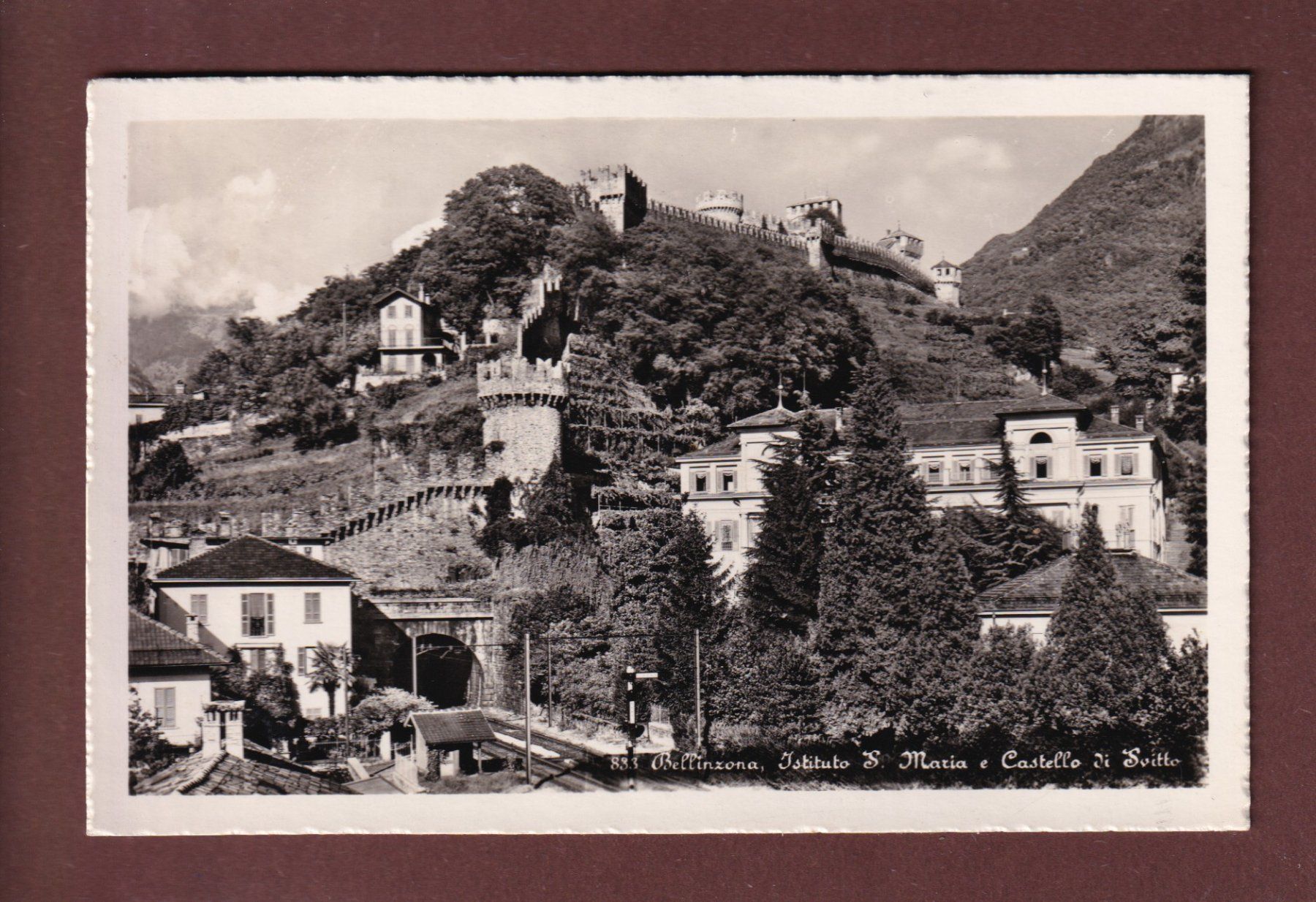 Ansichtskarten: BELLINZONA - Instituto S. Maria e Svitto – Gebraucht aus Pully von nicecards