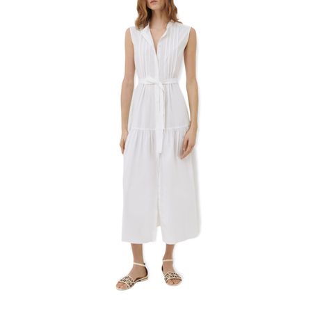Marella Kleid MANNA lang ohne Arm, mit Bisen, weiss Gr 36