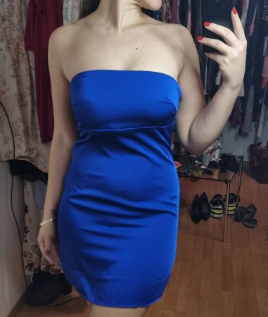 Lola May Elegantes blaues Cocktailkleid - Gr. 38-40