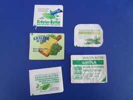 Sammeln/Seltenes, Butterdeckeli, Butterpapier, Kräuterbutter