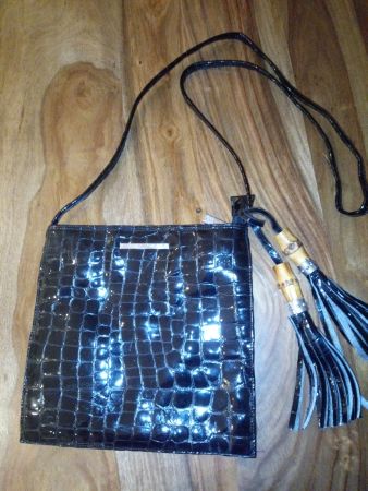 Extravagante Lackledertasche, von Nicoli, made in italy