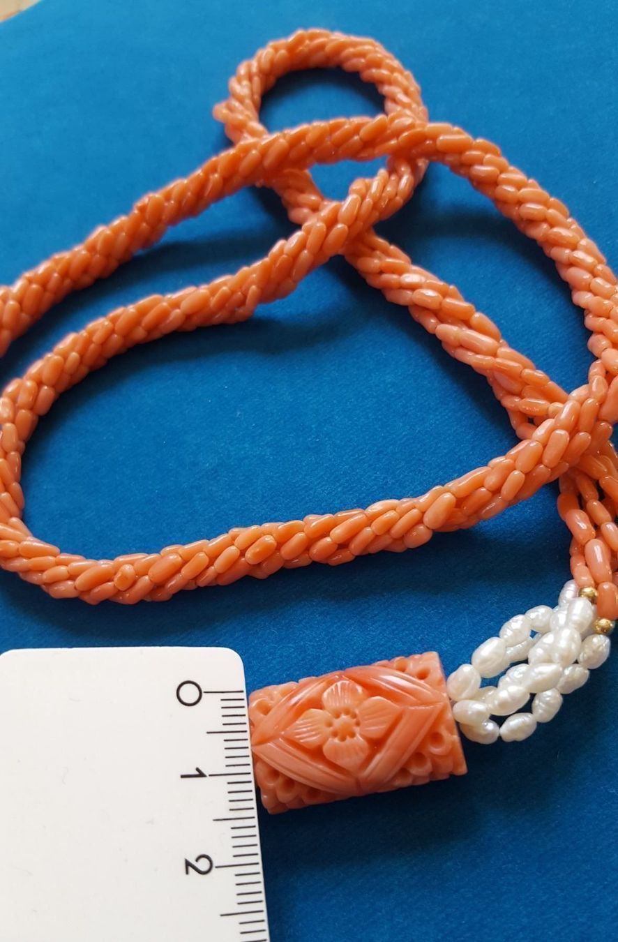 Catenine: Coralle Kette mit 585 Gold kugeln/Perlen – Usato da Wald ZH venduto da Aniade 4