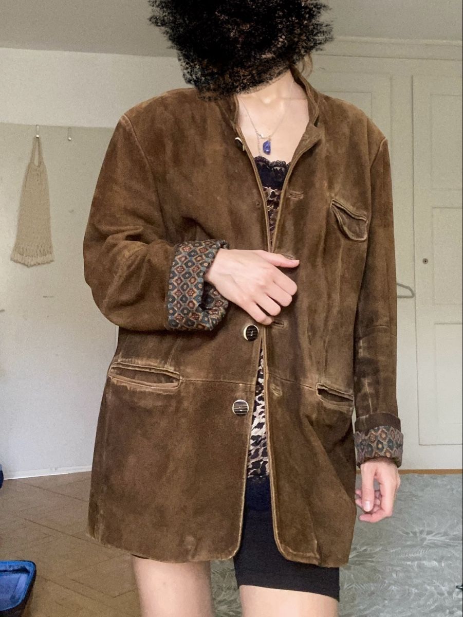 Vestes: Brown suede jacket vintage  – Neuf (Voir description) à Bern par alexjop