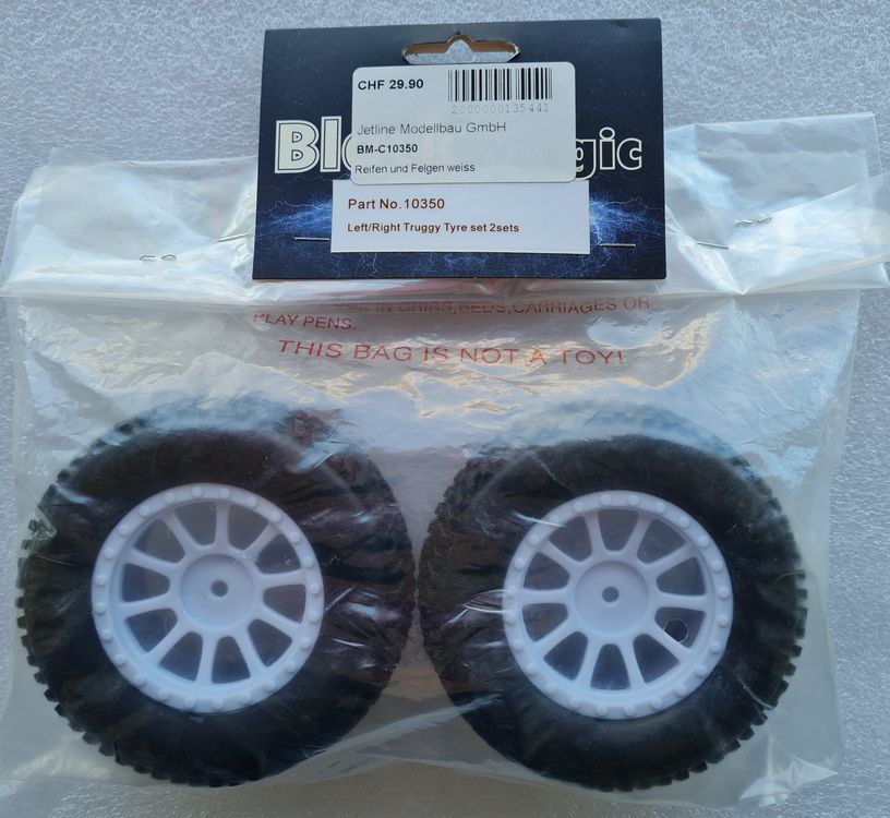 Black Magic Reifen und Felgen Truggy 1:10 weiss | Kaufen auf Ricardo
