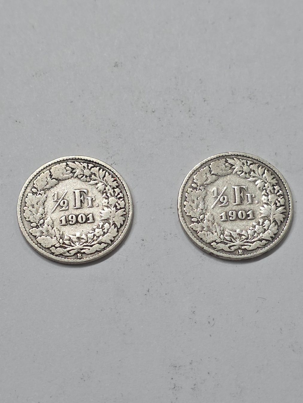 Tutti le monete: 50 Rappen 2 Stück 1901 – Usato da Scherzingen venduto da Benjanil 1