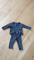 2-teiliger grauer Rippjersey Set, Grösse 80, top Zustand
