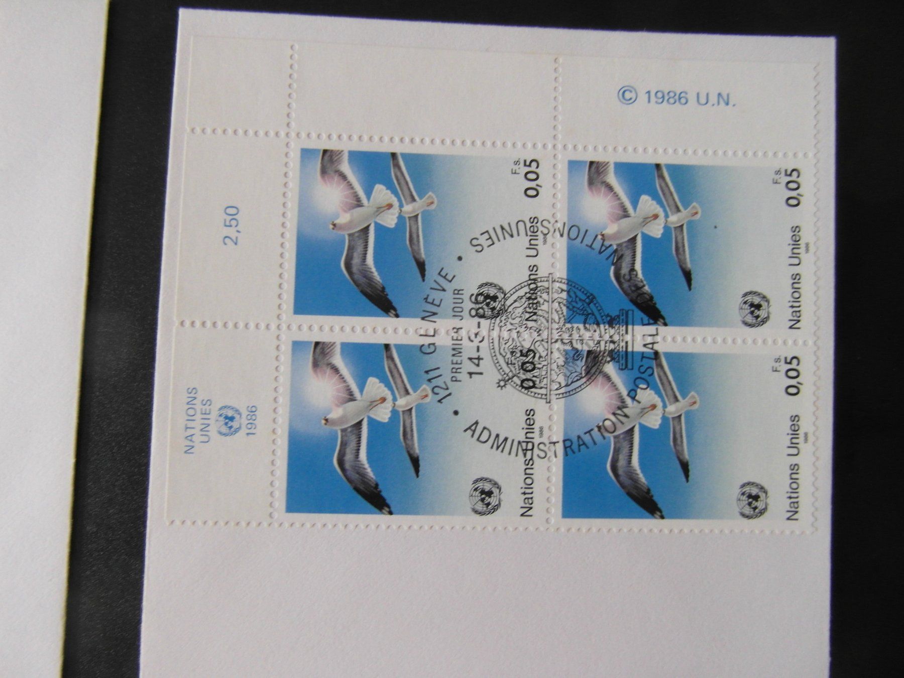 Tutti i francobolli: 2 FDC 14.3.1986 UN 4er Block Serie Ordinaire + Development – Nuovo (secondo la descrizione) da Niederrohrdorf venduto da park5 2