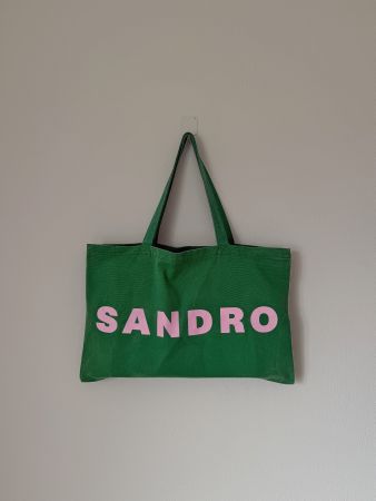 Sandro Paris - Tote bag in tela verde
