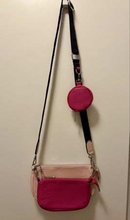 Umhängetasche Leder Rosa Pink Multi Pochette