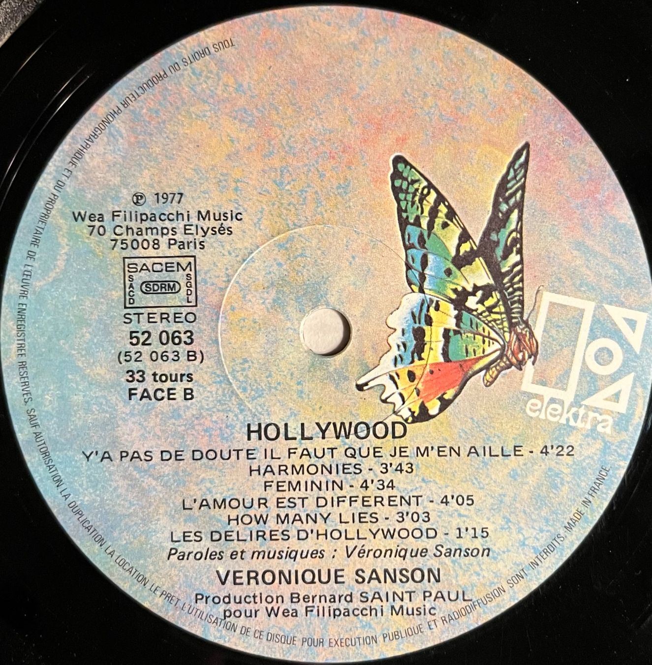 Dischi in vinile: VERONIQUE SANSON - HOLLYWOOD - 33 Tours – Usato da Bussigny venduto da vinyl-pas-cher 4