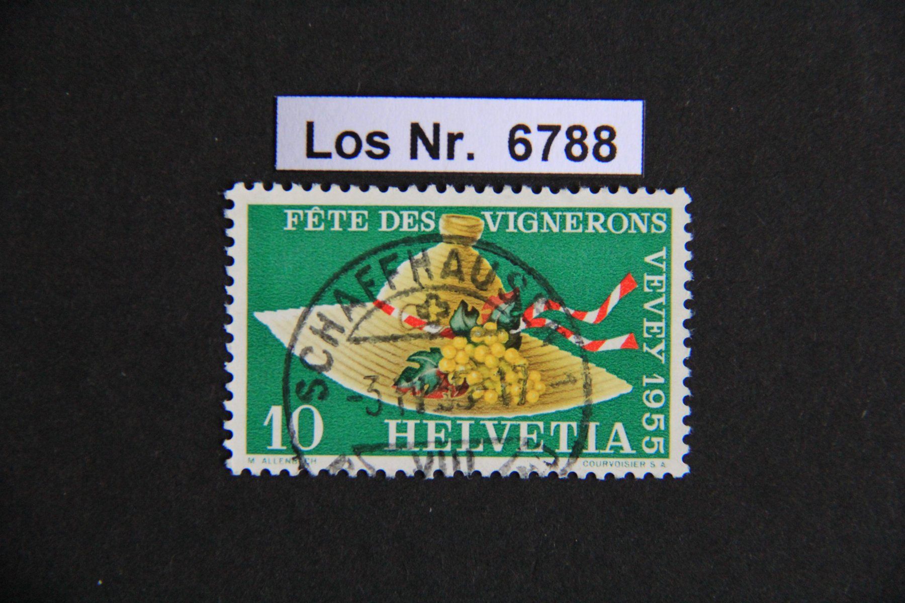 Tutti i francobolli: CH 1955 Ortsstempel mit Datum                       Los 6788 – Usato da Volken venduto da jukon65