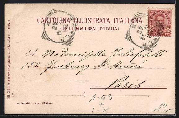 Cartoline postali: Genova, S.M. la Regina a Gresgoney zur W – Usato da Berlin venduto da bartko-reher 1