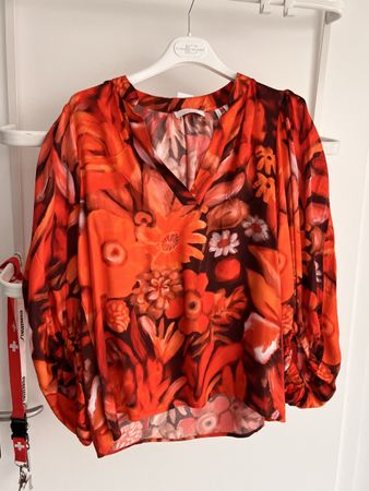 Rich & Royal Bluse orange floral Grösse 36 Viskose