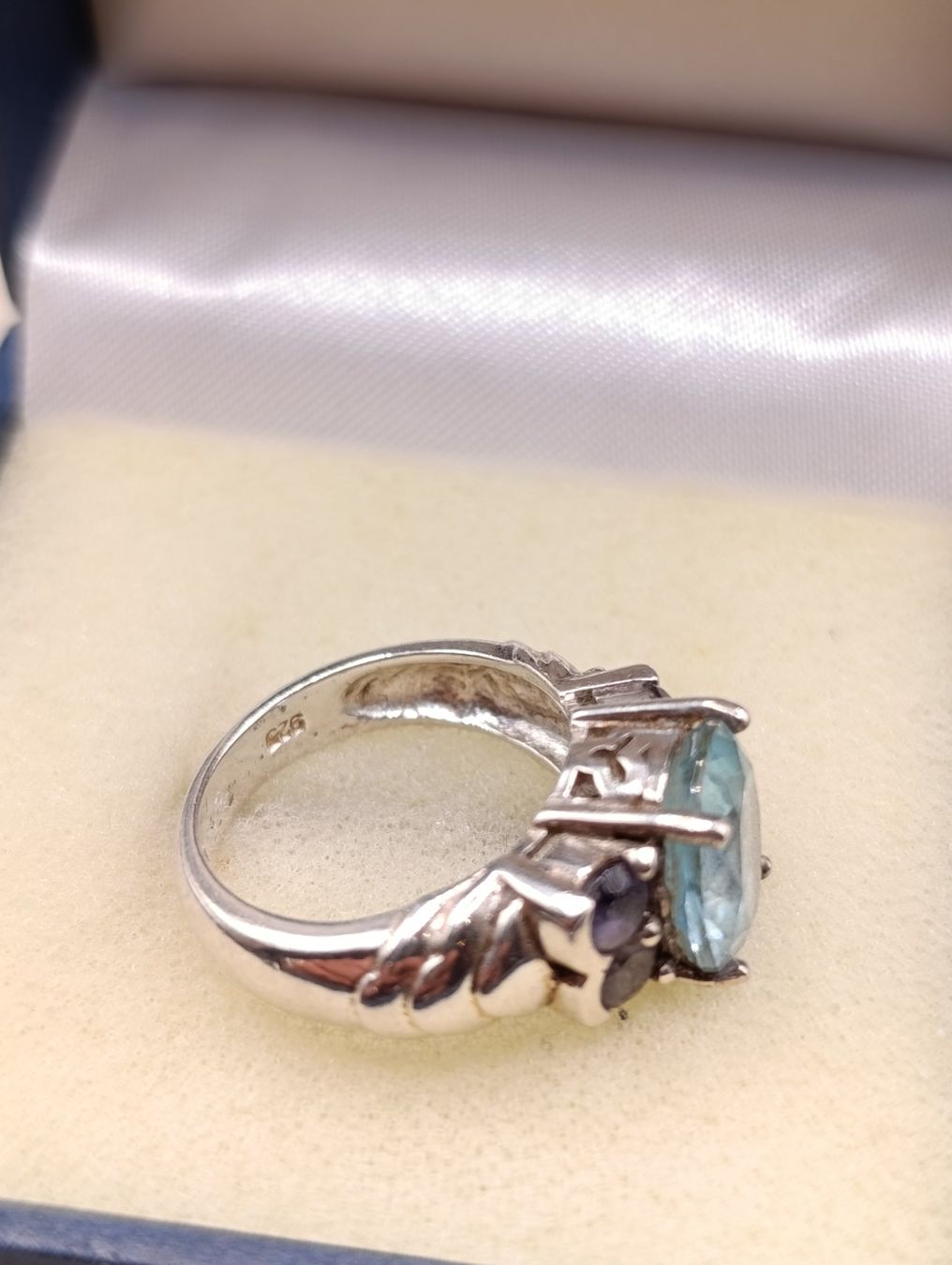 Anelli: Vintage 925er Silber Ring mit Aquamarin und Markasiten Top – Usato da Steffisburg venduto da 1.Schmuckschatulle 5