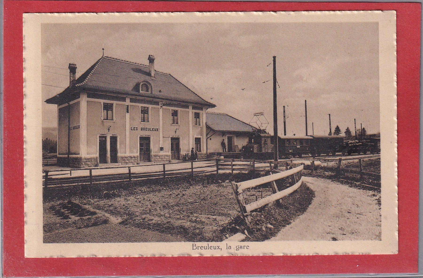 Cartoline postali: Les Breuleux - La gare - 1938 – Usato da Orvin venduto da Pyaeschli