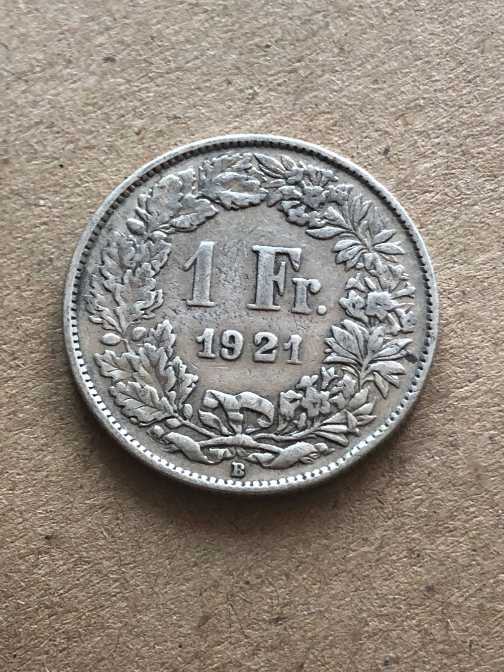 Alle Münzen: 1 Fr. 1921 – Gebraucht aus Schötz von Odpa