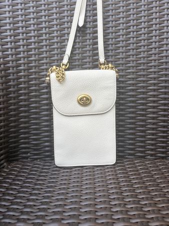 Handtasche Coach weiss Leder 