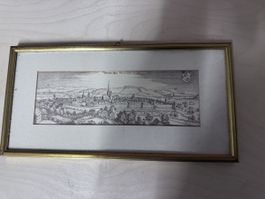 Alte Ansicht Winterthur Stadtbild gerahmt Druck