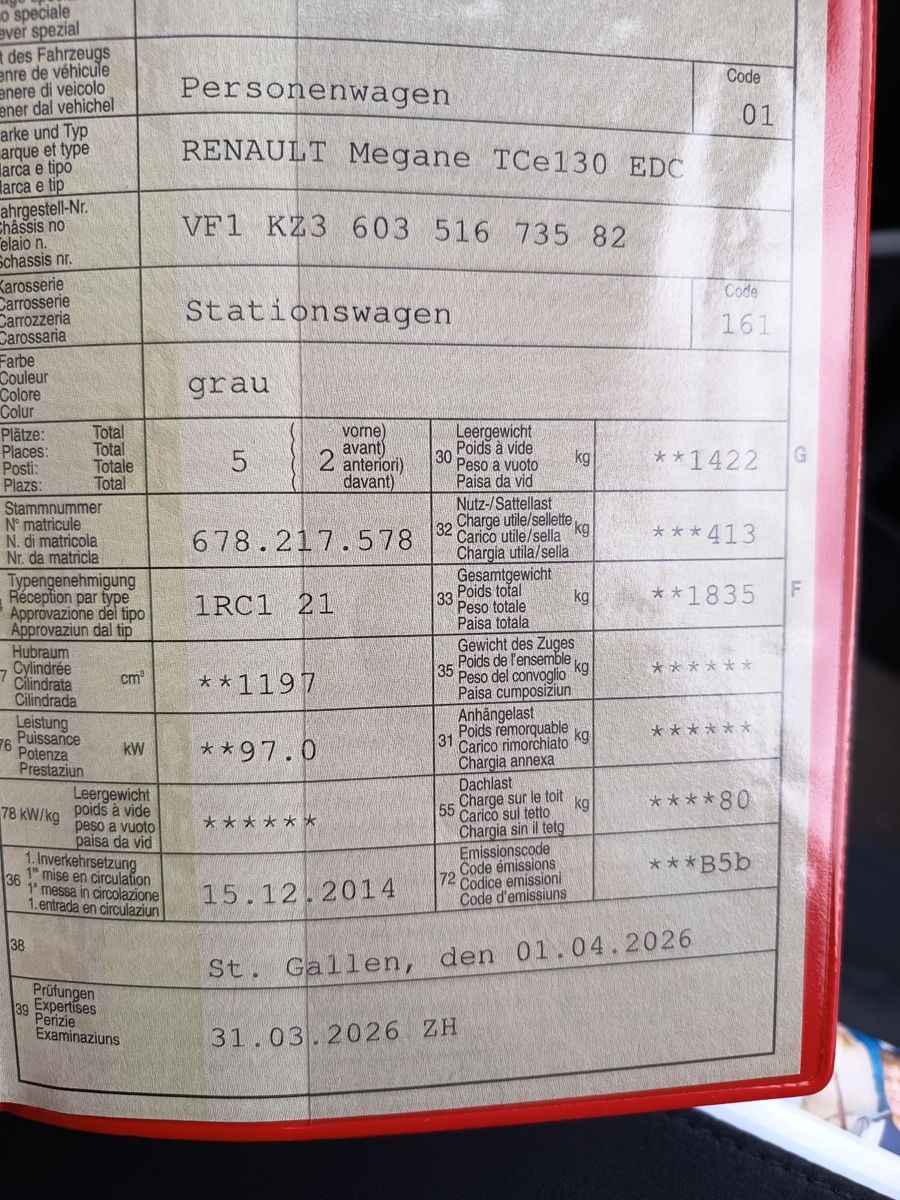 Renault Automobili: Renault Megane frisch ab MFK – Usato da Rorschach venduto da rebi1234 5