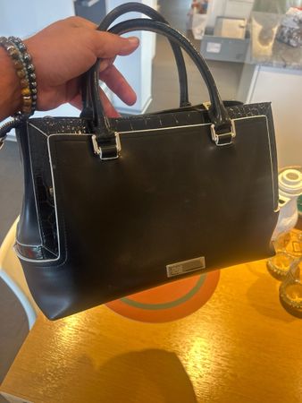 Handtasche Cavalli Class schwarz mit Kroko-Optik neu