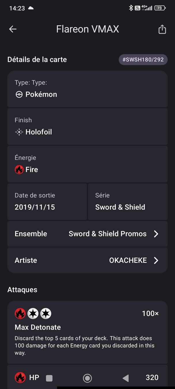 Pokémon Carte collezionabili: Carte Pokémon Flareon VMAX SWSH180 – Usato da Yverdon-les-Bains venduto da cashkiller 3