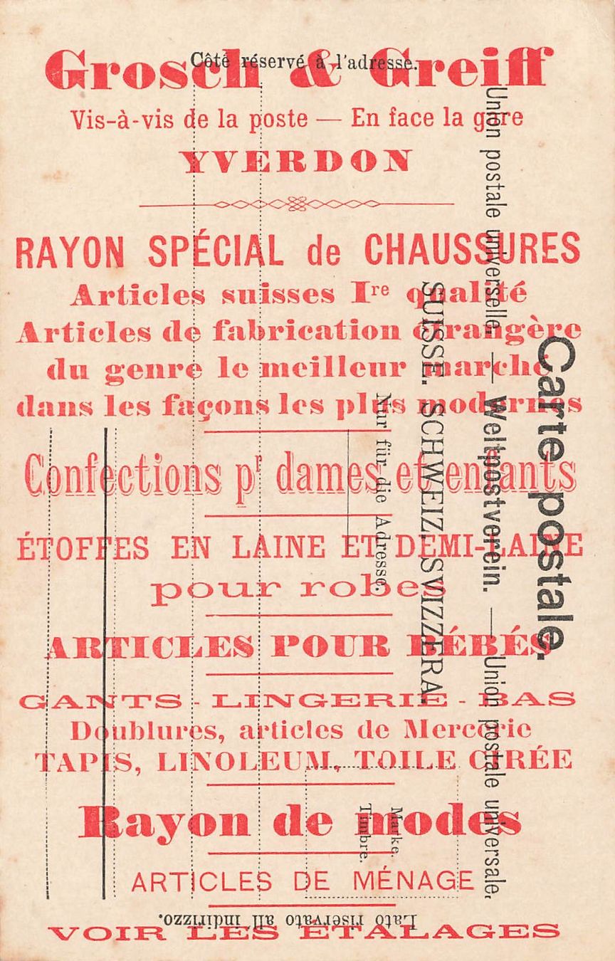 Cartoline postali: Yverdon anime – Usato da Biasca venduto da Blenio71 1