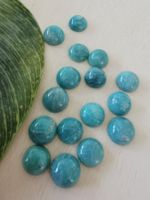 8 Stk. runde Amazonit Cabochons / Lager-Sondererkauf