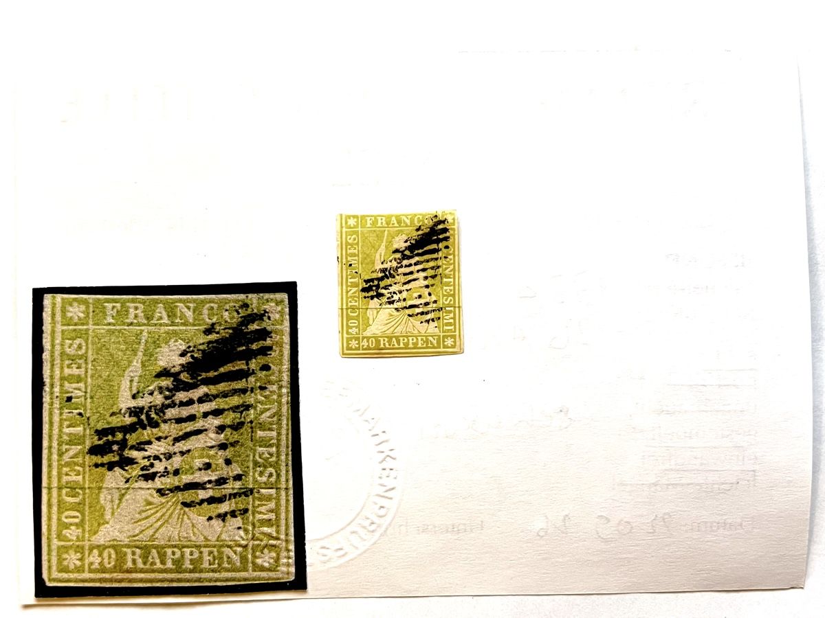 Alle Briefmarken: Strubel 26Aa mit Attest – Gebraucht aus Basel von G.SALE.2 3