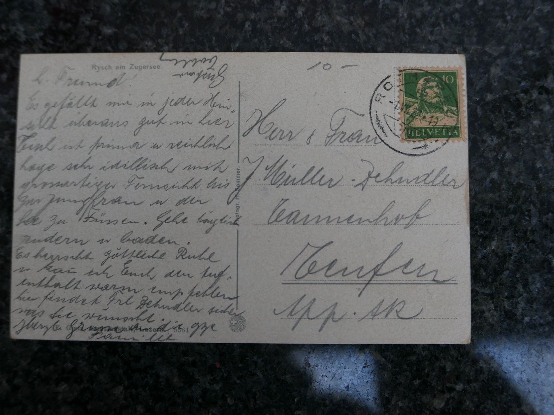 Cartoline postali: Risch am Zugersee 1922 – Usato da Rotkreuz venduto da nigal 1