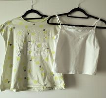 T-Shirt in zartem grün sommerkook  & weißes top 146/152