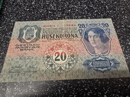 Banknote 20 Kronen 1913 Österreich Ungarn guter Zustand