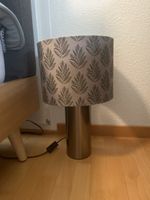 Tischlampe Metall mit Stoffschirm Blättermuster guter Zustan