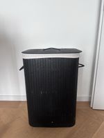 Schwarzer Bamboo Wäschekorb