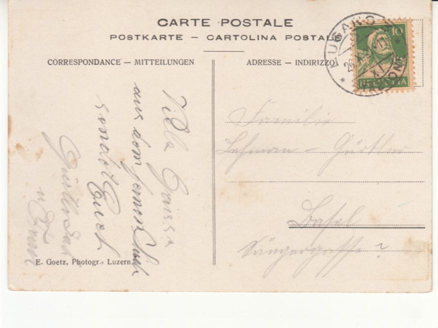Cartoline postali: Lugano 1921 – Usato da Bürglen TG venduto da StampGraf 1