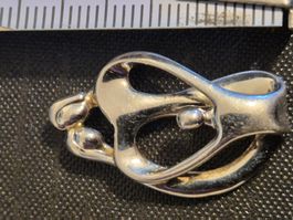 Silber Brosche Mutter Kind Design Anhänger Geschenk Geburt