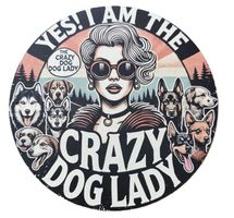CRAZY DOG LADY - Blechschild  (neu/OVP)